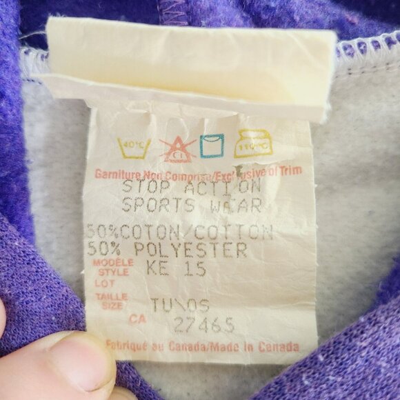 Vintage Quarter Back 3/4 Sleeve Stop Action Sports Wear Hooded Shirt - Picture 2 of 16